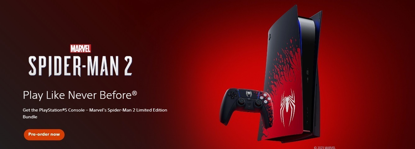 Marvel’s Spider-Man 2 Limited Edition PS5 Console - PlayStation 5 2023 Home Hero